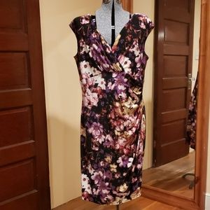 Floral faux wrap dress